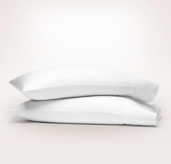Boll & Branch Percale Hemmed Pillowcase Set - Standard, White - Luxury 100% Organic Cotton - 2 Pillowcases from Quality Threads - Crisp, Cooling