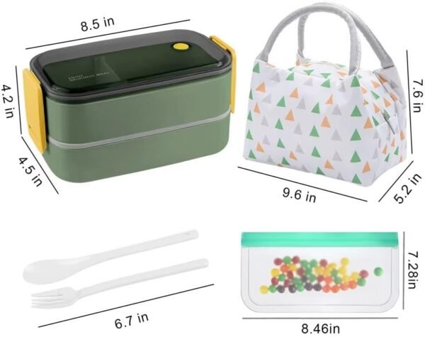 NatraProw Bento Box Lunch Box Set for Adults, Leak Proof, Portion Control, Microwave Safe, BPA Free, Durable Polypropylene - Image 3