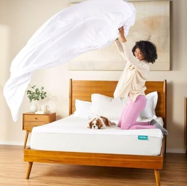 Full Bed Sheets Set - 4 Piece Bedding - Organic Cotton - Shrinkage and Fade Resistant - Easy Care, Flat Sheet Fitted Sheet and Two Pillowcases, Full Size White - Image 3