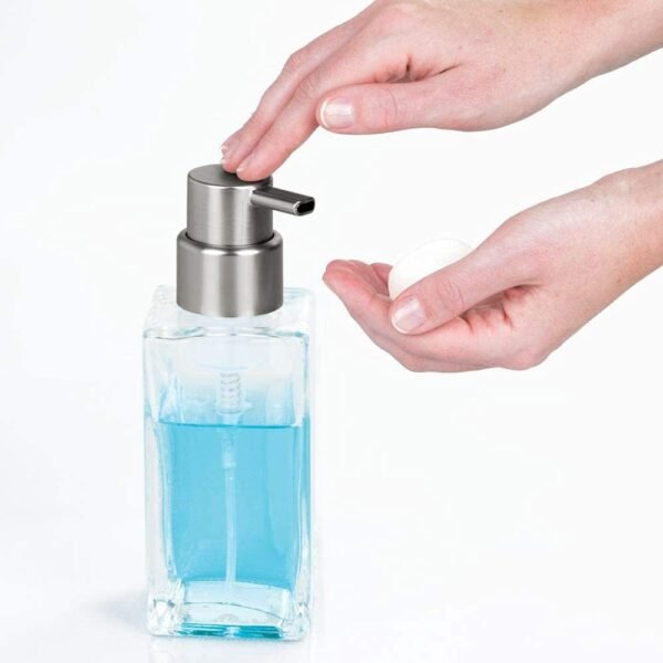 iDesign Casilla Foaming Soap Dispenser for Kitchen, Bathroom, Sink, Vanity, Holds 14 oz, Clear - Image 6