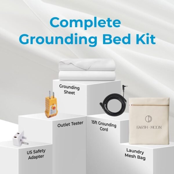 Earth and Moon Grounding Sheets King Size 78x80x15, Soft & Comfortable Fitted Bed Sheet for Restful Sleep, Reduce Pain, Fatigue, Stress, Made w/Organic Cotton & Pure Silver Fiber, Fits Deep Mattress - Image 6