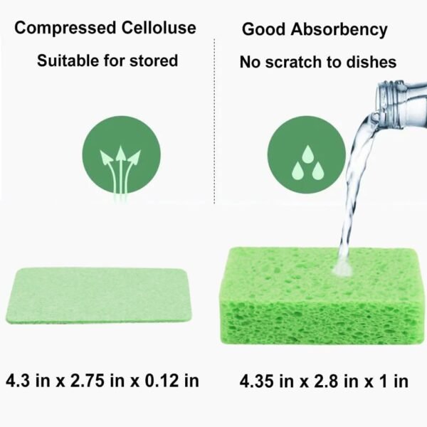 METUUTER 12-Count Kitchen Sponges- Compressed Cellulose Sponges Non-Scratch Natural Dish Sponge for Kitchen Bathroom Cars, Funny Cut-Outs DIY for Kids - Image 2