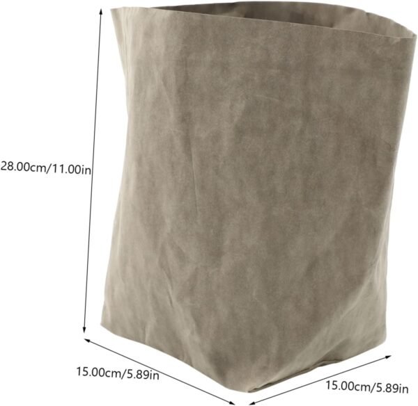 Kraft Paper Flowerpot Potato Lids Reusable Fruits Bag Food Washable Kraft Paper Storage Bag Cellophane Pantry Vegetable Pouch Instant Grow Bag Kitchen Planter Plants Pots Nut Grey - Image 2