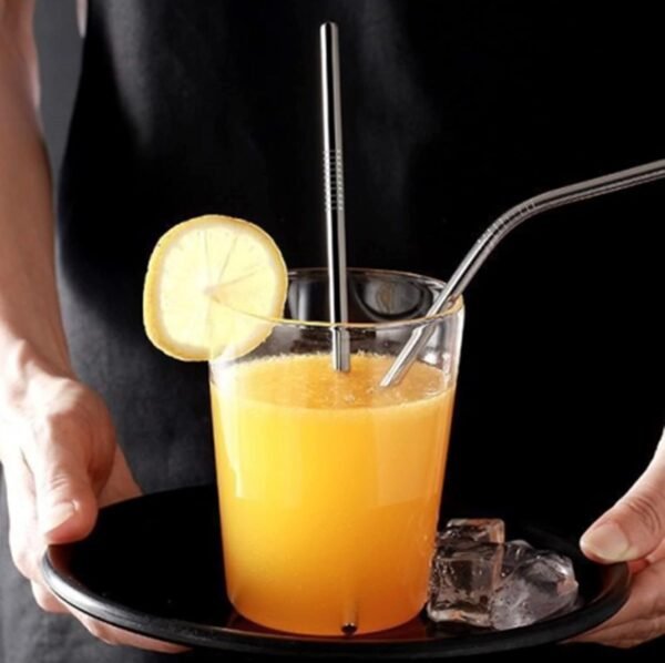 100Piece Reusable Stainless Steel Straws 8.5" 10.5" Metal Drinking Smoothie Straws for Tumblers 20oz-32oz with Cleaning Brush - Image 4