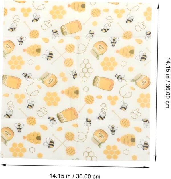 minkissy 3pcs Beeswax Food Wraps Lid Mason Jar Food Wrappers Reusable Wax Wraps Bee Food Wraps Bees Wax Wraps Reusable Washable Packaging Cloths Plastic Paper Clothing - Image 7