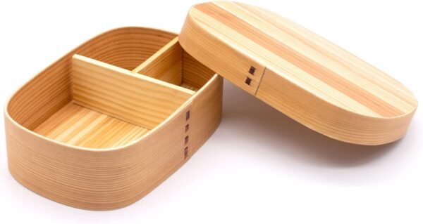 Bentowappa A-18-272304 Wooden Bento Box, Cedar Wood, Approx. 7.5 x 5.1 inches (19 x 13 cm), Lunch Box, Single Tier, Square, Natural - Image 2