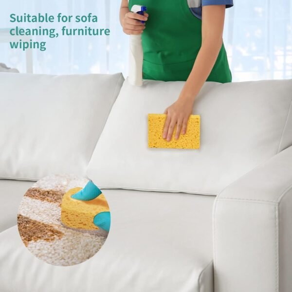 Pop-Up Sponges 6 Pack, REIDEA 100% Biodegradable Scrub for Kitchen - Non Scratch Odor Free Plant Based Dish Sponge - Eco-Friendly Wood Pulp Sponge (Colored, 6 Pack) - Image 2