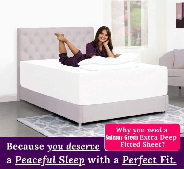 Premium Hotel Quality 800 Thread Count 100% Organic Cotton 1 Fitted Sheet Only, Soft Wrinkle Free Sheet Extra Deep Pockets Fits 12" to 16 Inch Mattress - Long - Staple (King, White) - Image 6