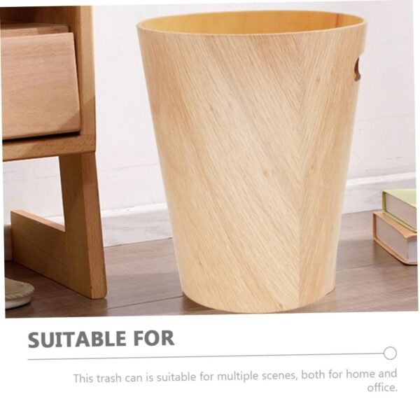 Dual Kitchen Bin Bedroom Desk Wastebasket Compost Bins for Kitchen Wooden Garbage Can - Image 4
