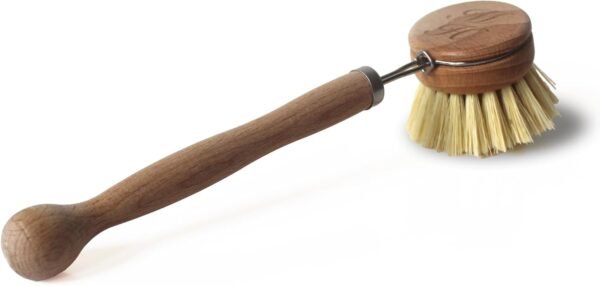 Murchison-Hume Compostable Dish Brush with Wooden Handle, Replaceable Scrubber Head, No Plastic Parts, All-Natural Materials Scrubbing Tool for Cleaning Pans, Pots, and Kitchen Sink, 8.3 inches