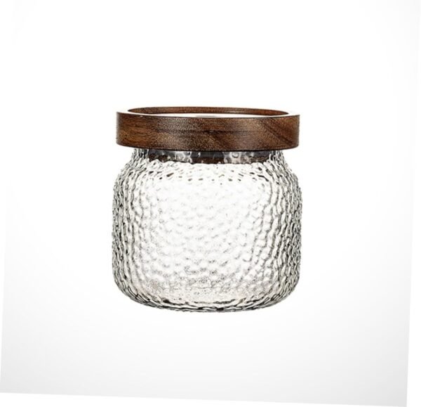 Glass Containers Bernardin Mason Jar Lids Coffee Pod Holder Jam Jars Coffee Bean Storage Sugar Container for Coffee Bar Rice Dispenser Cup Jar with Lid Flask Coffee Holder Wooden - Image 3