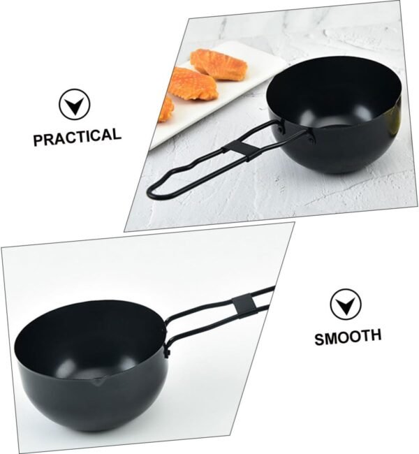 2pcs Outdoor Small Iron Pot Hot Pot Camping Cookware Chaffing Dishes Stainless Cookware Camping Cooking Pots Casserole Pan Outdoor Camping Pot Camp Cook Pot Camping Soup Pot Black MOLUCKFU - Image 7