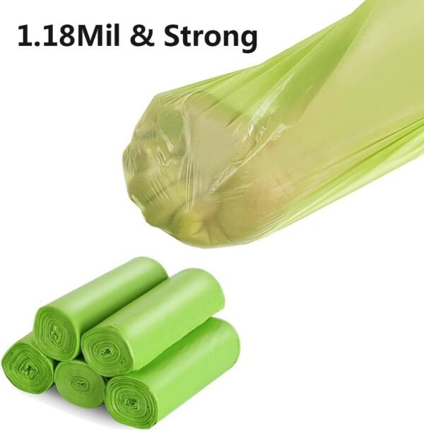 13-15 Gallon Trash Bags Plant Based Garbage Bags Recycling Unscented Tall Kitchen Trash Bags for Kitchen, Yard, Lawn,Office(75 Counts, Green) - Image 2