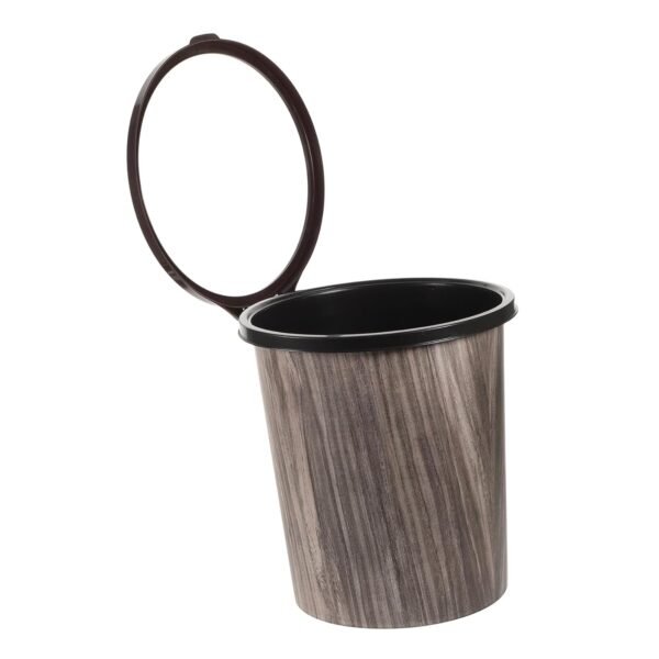 Cabilock Imitation Wood Grain Trash Can Office Garbage Bin White Trash Can Compost Modern Trash Basket Wicker Trash Can Washroom Trash Cans Bathroom Bin Sink Wastebasket Novelty PVC Plastic