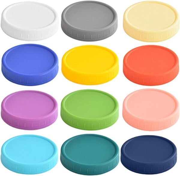 Cheese Storage Bags Plastic Mason Jar Lids Colored Mason Jar Caps Compatible for Wide Mason Reusable Storage Pouches (White, One Size) - Image 6