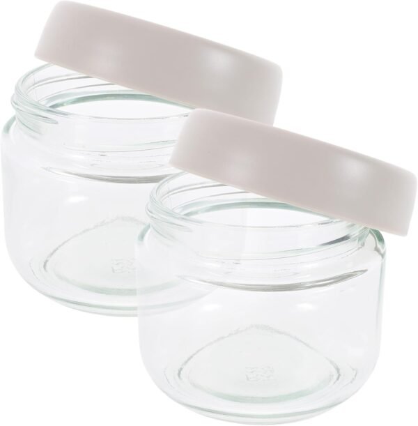 2pcs Reusable Mason Jar Lids Air Tight Containers with Lids Mason Jars Wide Mouth Vacuum Coffee Canister Small Jars with Cork Lids Large Food Containers Kitchen Storage Jar Glass