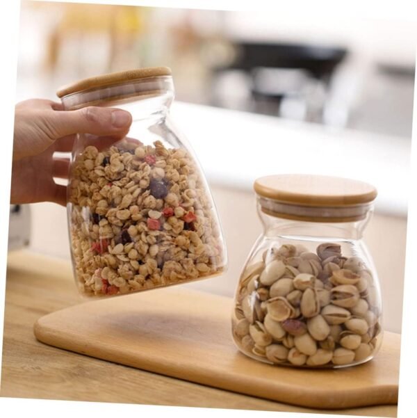 MAGICLULU 2pcs Storage Jar Snack Air Household Dispenser Tap Syrup Biscuit Flasks Lid Lemonade Sweets Beverage Food Storage Containers Keeper Reusable Sugar Holder Filled Borosilicate Glass - Image 8