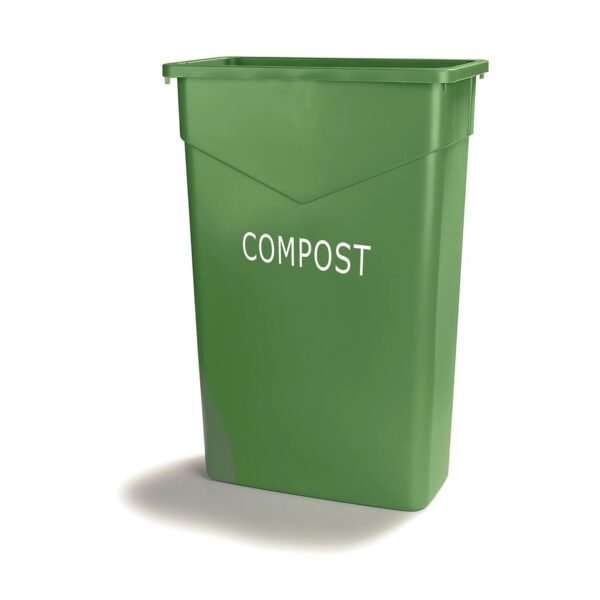 Carlisle FoodService Products 342023CMP09-E TrimLine Plastic Compost Container, 23 Gallon Capacity, 1 Pack, Green