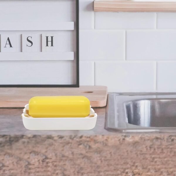 2 Pack Bamboo Soap Dishes Set - Self-Draining, Detachable, Easy to Clean Soap Holders for Bathroom and Kitchen, Ideal for Shower, Bathtub, Sink (White) - Image 5