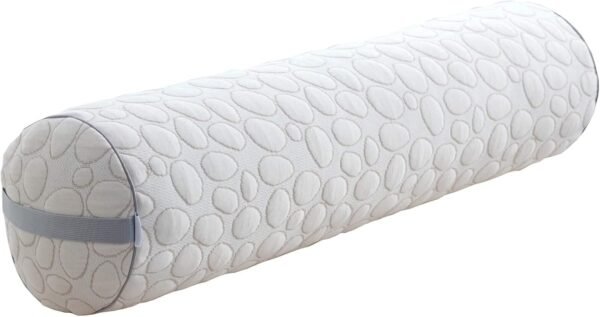 Kingnex Zipper Adjustable Under Knees Bolster Roll Pillow to Relief Lower Back Pain or Between Legs for Side Sleepers Shredded Latex Cyliner with Organic Cotton Cover 24x8