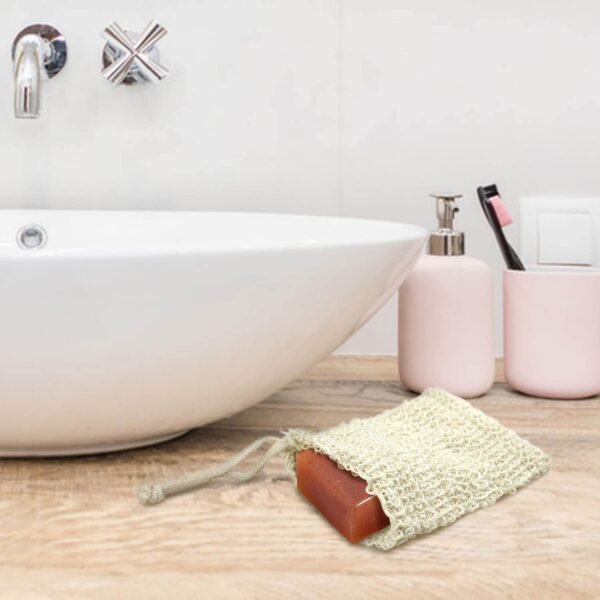 Soap Bag, 5 Pack Natural Sisal Soap Saver, Zero Waste Plastic-Free Soap Net, Foaming and Drying The Soap, Massage, Peeling - Image 6