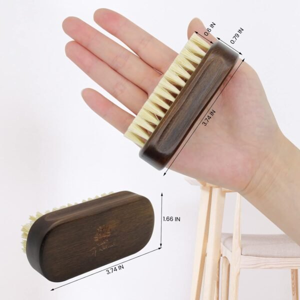 2pack Nail Brush For Cleaning Fingernails, Wooden Nail Brushes, Vintage Colors Fingernail Brush For Cleaning Nail Scrub Brush Natural Sisal Bristles Are Biodegradable - Image 4