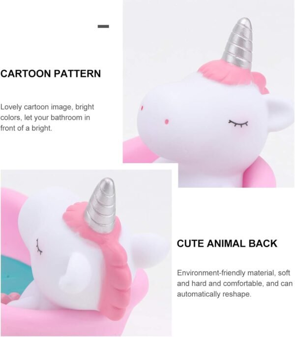 Soap Box Holder Cartoon Soap Holder Cow Unicorn Soap Case Cute Animal Bathtub Soap Box Bathroom Soap Tray for Home Hotel (Pink) Bathtub Soap Dish - Image 9