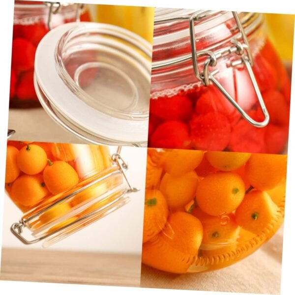 Square Glass Containers Square Container Storage Jars Canister Airtight Bac Jars for Kitchen Storage Bins Sealer Tote Cup Vacuum Clear Tin Pantry Seal Pot Glass Jar Glass Seal Jar - Image 3