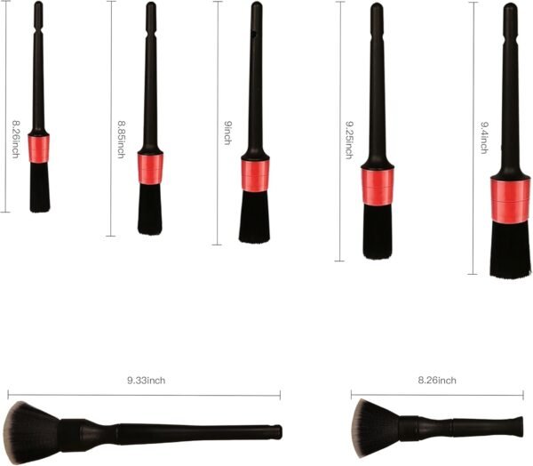 Car Detailing Brush Set, 7 Pcs Natural Bristles Car Detailing Kit for Automotive Interior, Air Conditioning Vents, Engine Bays, Dashboard and Wheels - Image 2