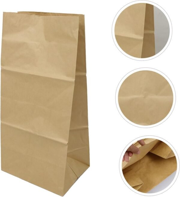 5pcs Kraft Paper Bag Bin Bag Sensor Bin Compost Canvas Kitchen Bin Outdoor Tote Bins Recycling Leaf Garden Bags Paper Shopping Bag Bread Bin Liners Nappy Storage Bag Yard Trash Bag - Image 9