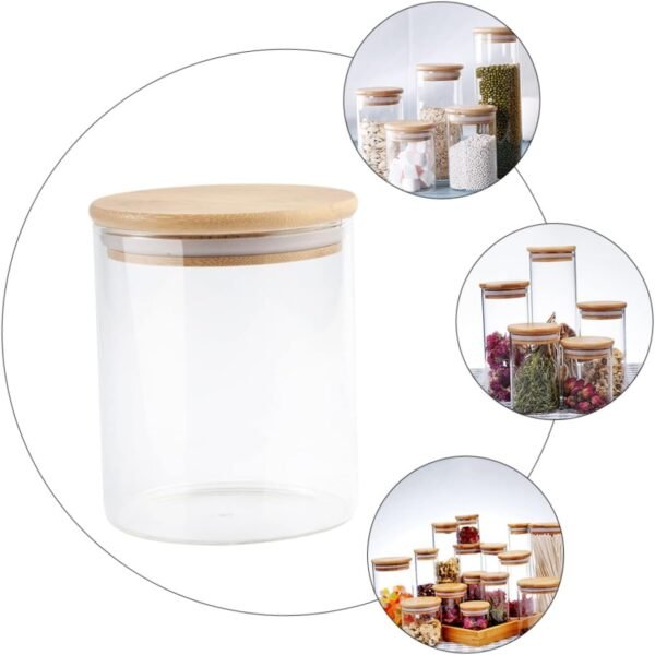 MAGICLULU 2pcs Sealed Jar Candy Container Snack Containers Airtight Food Storage Test Tubes with Lids Bar Condiments Container Clear Glass Storage Jars Glass Candy Pot Food Storage Jar Wood - Image 7