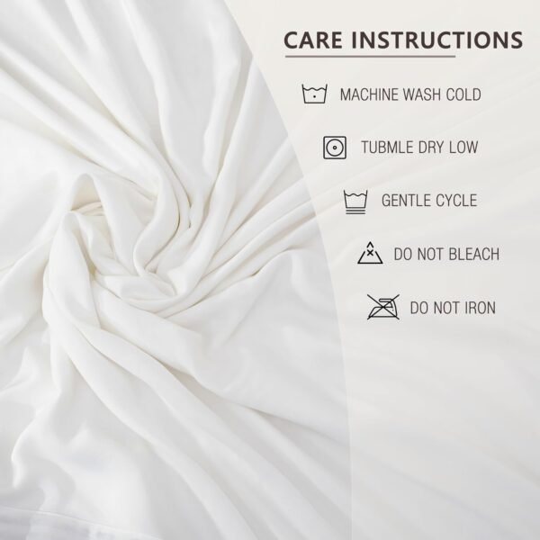 Luxury 100% Viscose Derived from Bamboo Sheets King Size - Organic, Super Soft King Sheets Set - Top and Fitted Sheet, 2 Pillowcases - King Size Cooling Sheets for Hot Sleepers - Image 8