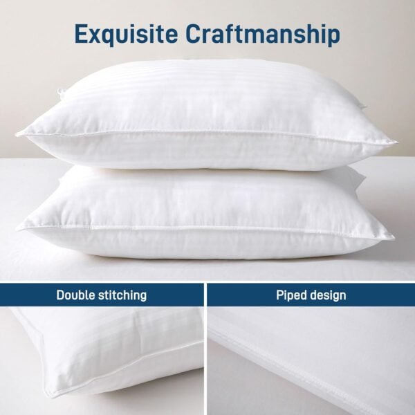 Hypoallergenic Side Sleeper Queen/Standard Pillow- Soft and Cooling - Hotel Quality Pillows with 100% Cotton Cover Down Alternative Filling, Oeko-TEX Certified - Image 3