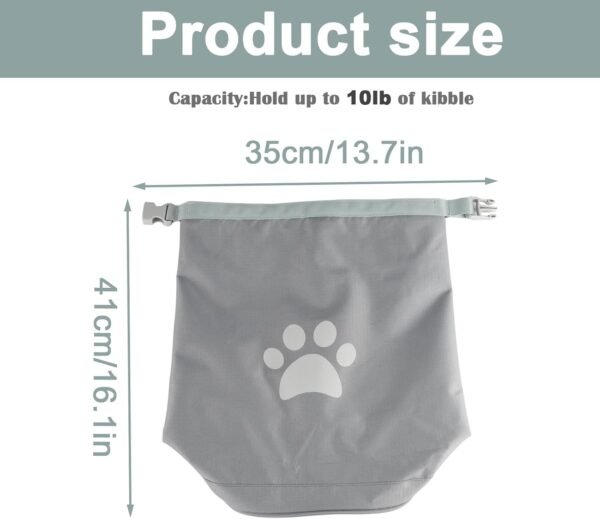 Travel Dog Food Container 10Lbs,Dog Food Travel Bag,Waterproof Dog Food Bag,Reusable Dog Travel Kibble Container,Roll Top Pet Food Bag,Dog Camping Essentials - Image 7