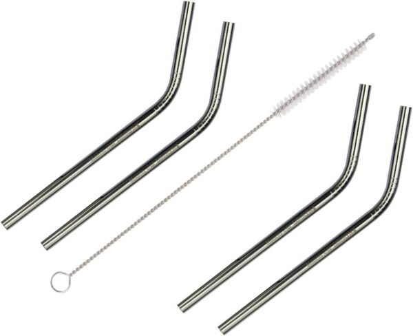 Short Stainless Steel Straws, 6 Inch Bent Thin Metal Straws with Cleaning Brush & Bag, Reusable Drinking Short Metal Straw for Cocktail, Small Cups, Half Pint Mason Jars, Portable Metal Cocktail Straw - Image 8