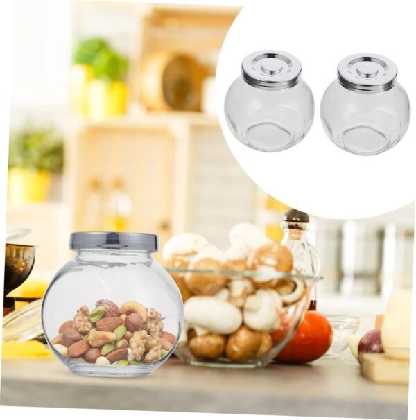 2pcs Glass Storage Jar Honey Storage Bottles Snacks Storage Tank Food Storage Tanks Milk Powder Can Clear Container Honey Canisters Sealed Canisters Food Container Stainless Steel - Image 6