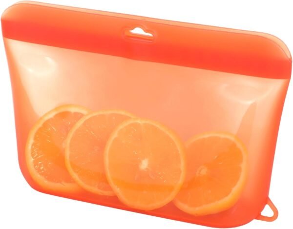 Silicone Food Storage Bag Containers Airtight Organization And Refrigerator Kitchen Travel Accessories,Meal Prep Containers Reusable Fruit Sandwich Snackle Cereal Clear Lunch Bag(Red, Small)