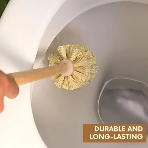 Beechwood Toilet Brush with Natural Tampico Bristles, Plastic Free Toilet Brush with Ceramic Dip Tray, Eco Friendly Toilet Brush, Zero Waste Wooden Toilet Brush and Holder Set - Image 5