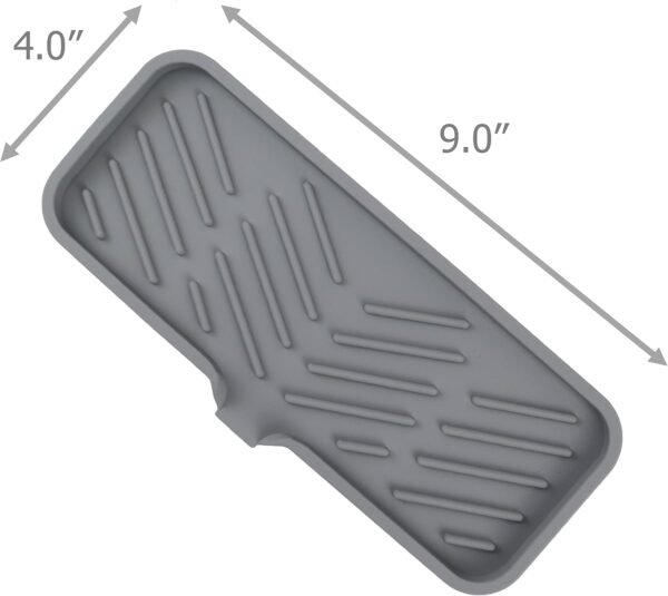 EIKS 2 Pack Silicone Self Draining Tray Sink Tray for Soap Sponge Tumbler Brushes in Kitchen Counter Bathroom (2-Pack Gray) - Image 5