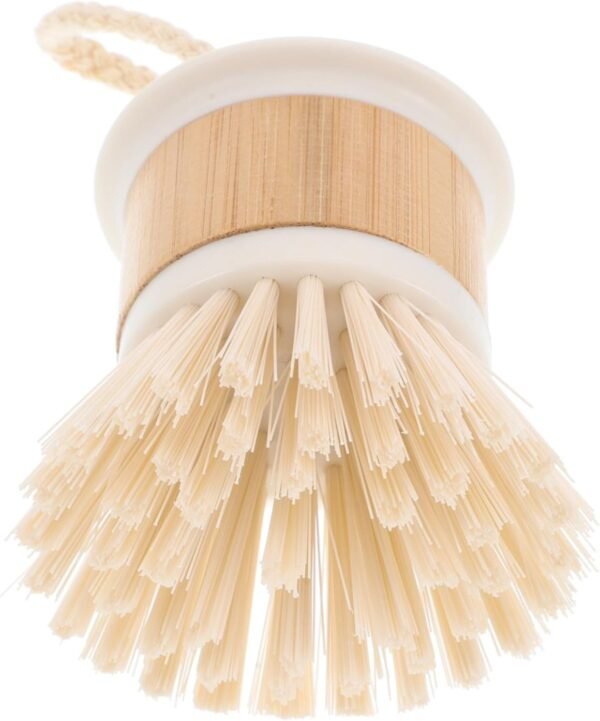 Dish Scrub Brush For Kitchen Sink Natural Washing Dish Brush Scrubber For Household Cleaning Cast Iron Brush Pots Pans And Vegetable White