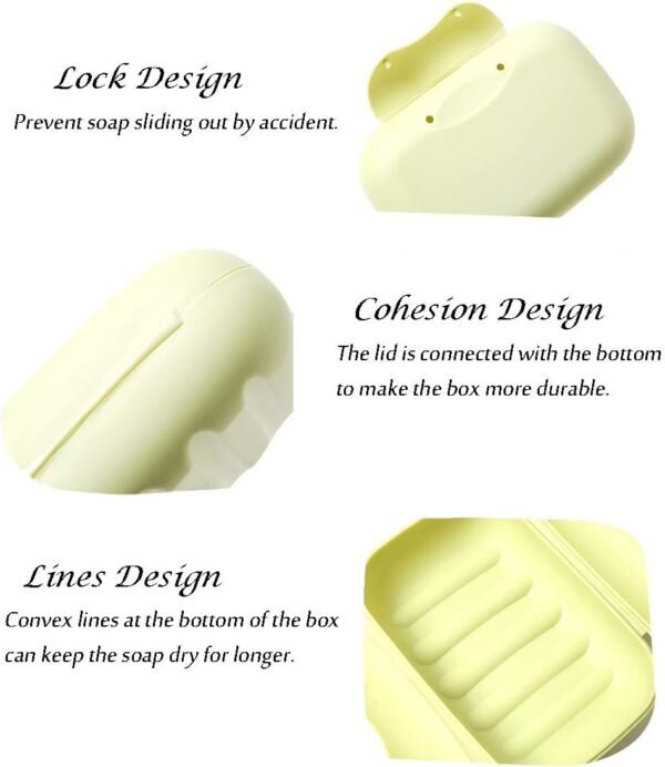 RETON 4 Pcs Travel Soap Container, Portable Soap Holder Dish, Plastic Shampoo Bar Box Case for Bathroom, Shower, Camping, Gym, Outdoor, Hiking, Home (2 Small+2 Large) - Image 3