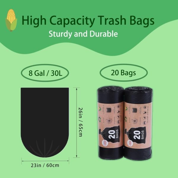 Biodegradable Camping Toilet Waste Bags & Trash Bags, 8 Gallon Compostable Porta Potty Liners for Outdoor, Hiking, and Travel, Leak-Proof and Odorless Design for 5 Gallon Buckets - Image 5