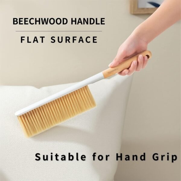 Hand Broom Cleaning Brushes- Soft Counter Duster Furniture Dusters Brush with Long Wooden Handle Household Dusting Tool (1 - Image 4