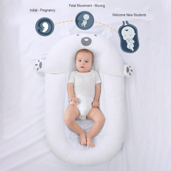 Baby Lounger Baby Nest Infant Breathable Two-Sided Cotton Cartoon Sleeping Beds for Newborn Organic Lounger - Image 4