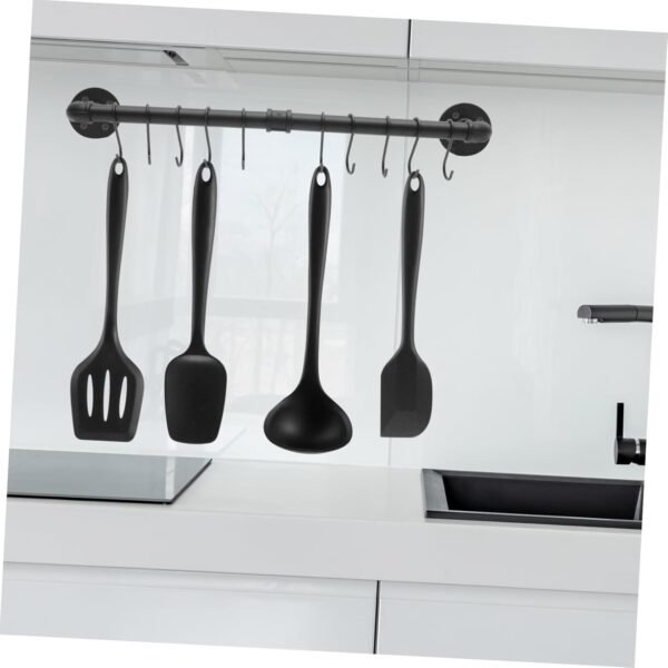 BESTOYARD 1 Set Pendant Rack Kitchen Utensil Mounted Clothes Hanger Industrial Pan Holder Pot Organizer Rack Kitchen Utensil Hanging Rack Kitchen Rail Cookware Hanging Shelves Iron - Image 2