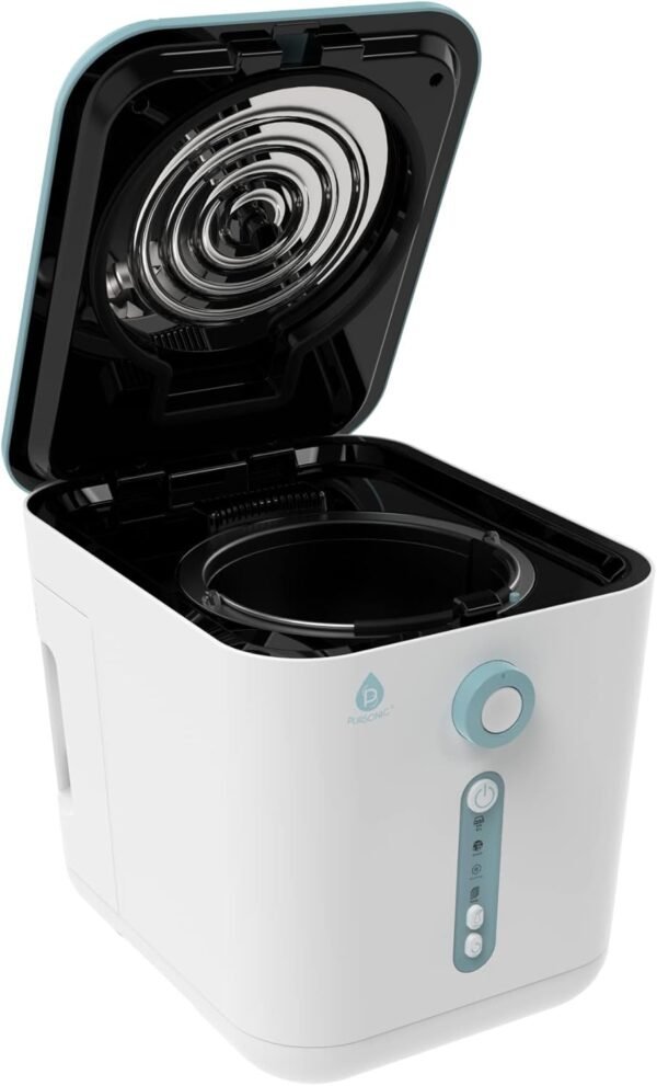Electric Kitchen Composter - 3L Indoor Odorless Smart Composter with Detachable Carbon Filter - Countertop Compost Bin Turns Waste into Natural Fertilizer for Plants (White) - Image 7