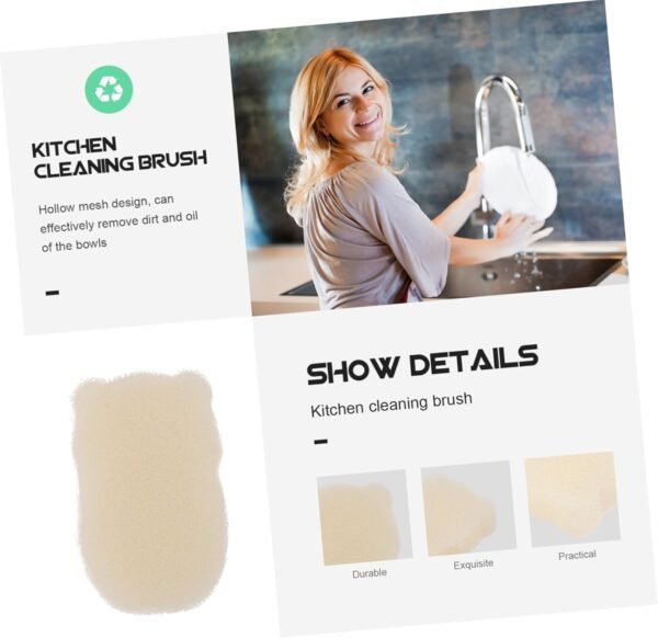12pcs Sponge Brush Natural Dish Scrubbers Kitchen Cleaning Sponge Kitchen Dish Sponges Kitchenware Cleaner Kitchen Towels Pan Sponge Bowl Washing Tools Natural Sponges Sink Beige - Image 4