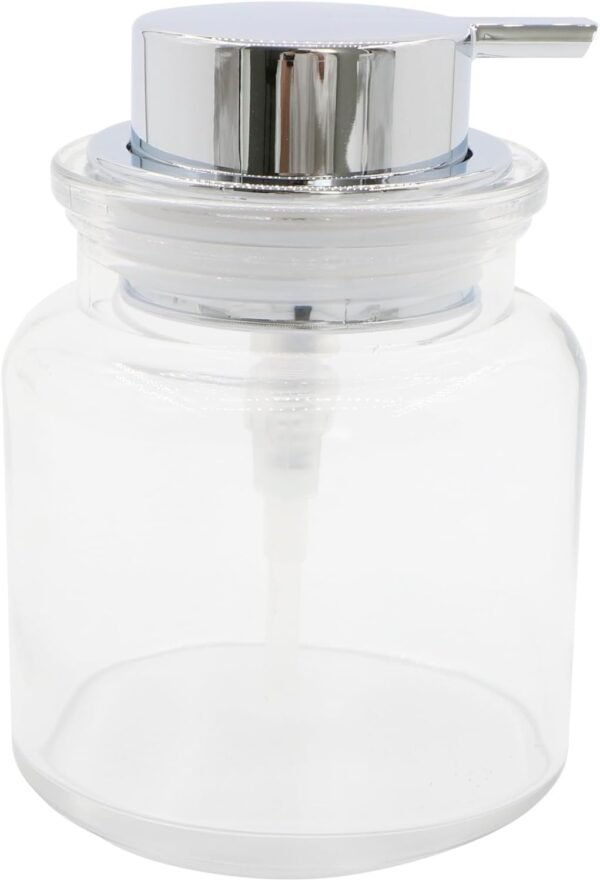 Glass Soap Dispenser for Kitchen, Rustproof Pump, Refillable Liquid Dispenser, Elegant Bathroom or Kitchen Countertop Organizer, Clear
