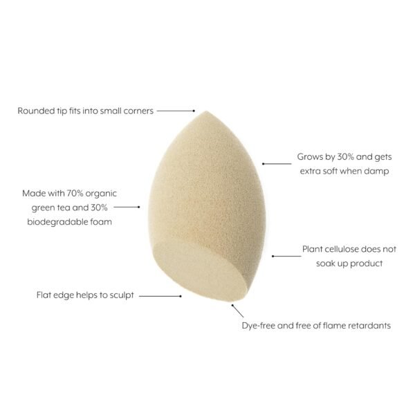 Jenny Patikin Pure Luxury Au Naturel Green Tea Makeup Sponge - Beauty Blender & Sponge for Flawless Face Makeup Blending - Organic & Soft Beauty Blender Surface - Image 4
