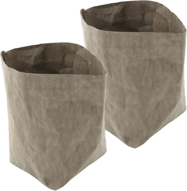 Kraft Paper Flowerpot Potato Bread Plant Paper Bag Storage Bag Large Tote Vegetable Pouch Nut Earth Reusable Food Bag Household Storage Pouch Kraft Paper Fruits Grocery Bag Grey Parliky